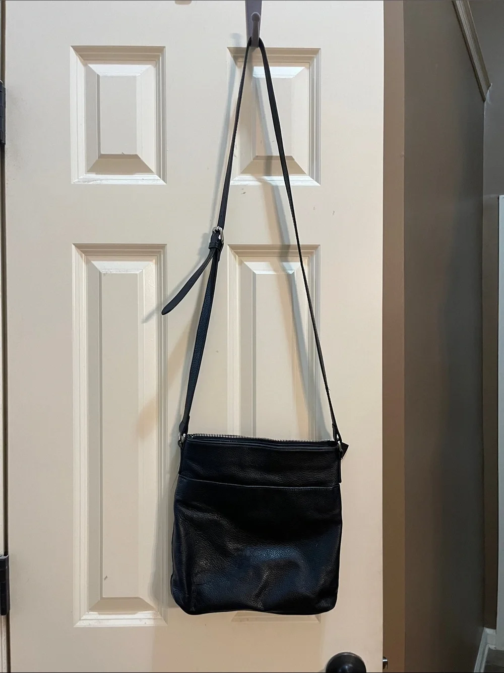 Bugatti Black Leather Crossbody Bag